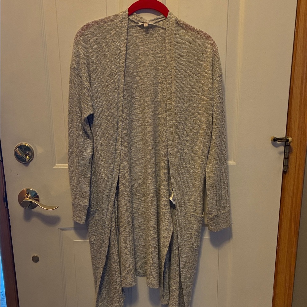 Candie's Light Gray Open-Front Cardigan